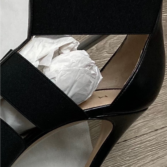 M.Gemi Womens Black Leather Baciami Pump With Fabric Elastic Straps Sz 38 New - Picture 7 of 9